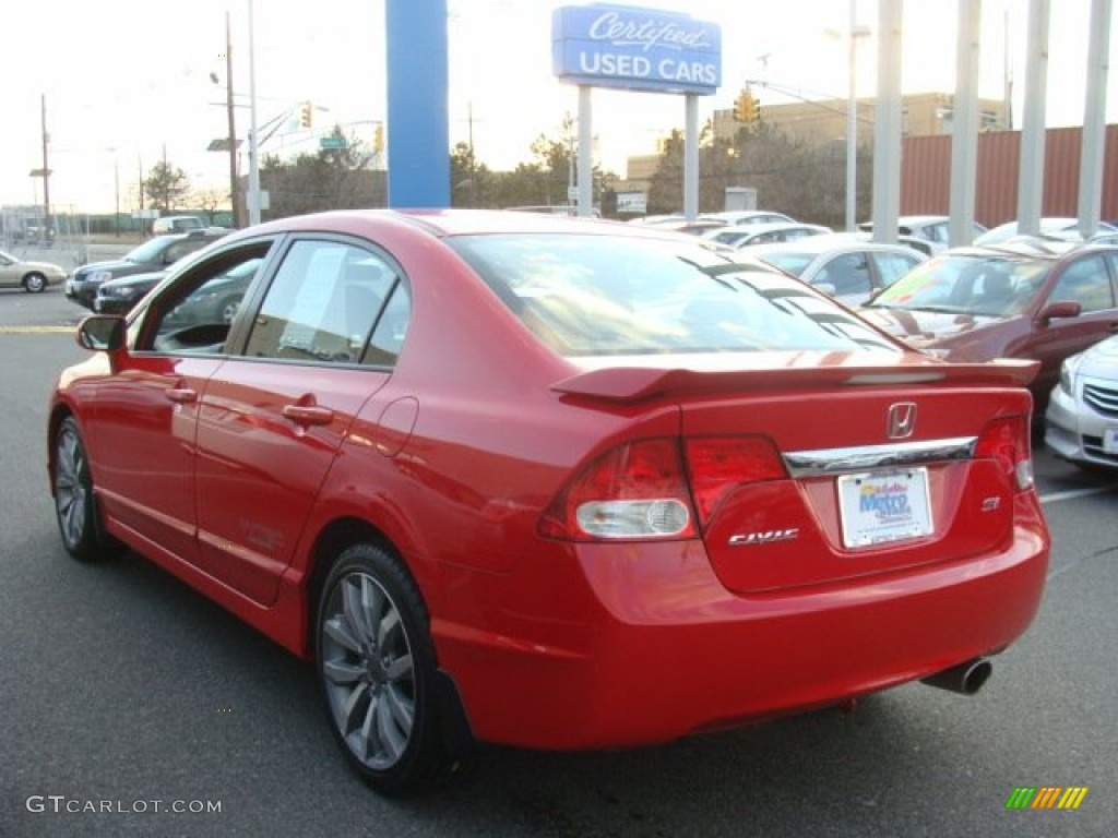 2009 Civic Si Sedan - Rallye Red / Black photo #6
