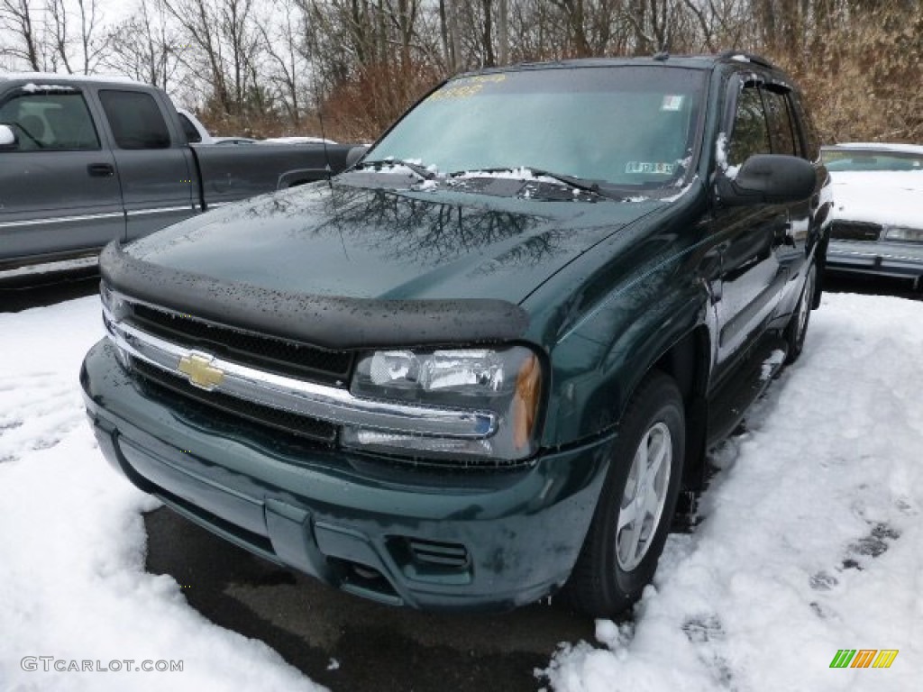 2005 TrailBlazer LS 4x4 - Emerald Jewel Green Metallic / Light Gray photo #5