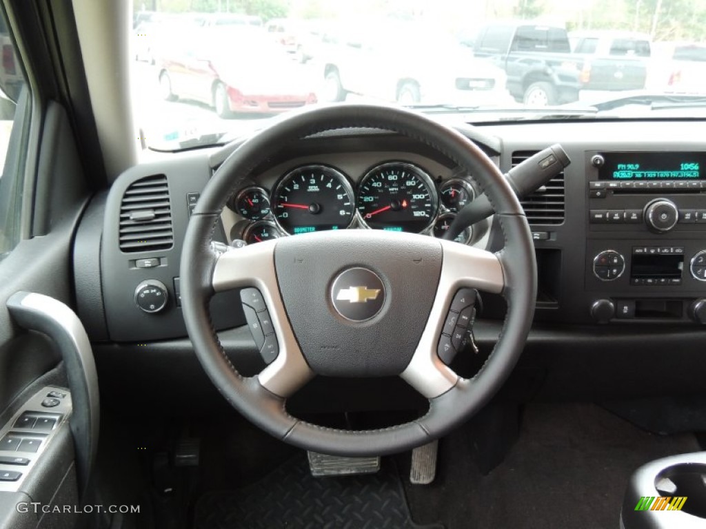 2012 Chevrolet Silverado 1500 LT Crew Cab Ebony Steering Wheel Photo #77487912