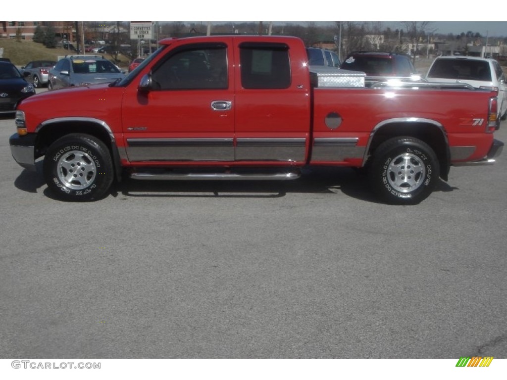 2000 Silverado 1500 LS Extended Cab 4x4 - Victory Red / Graphite photo #2