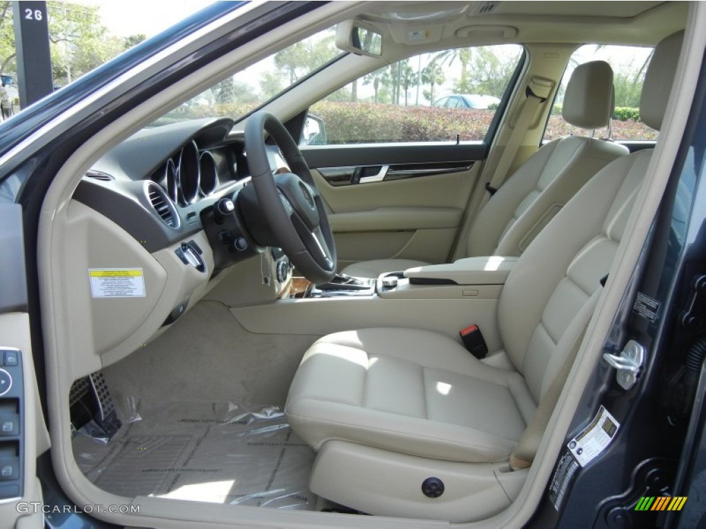 Almond Beige Interior 2013 Mercedes-Benz C 250 Sport Photo #77488337