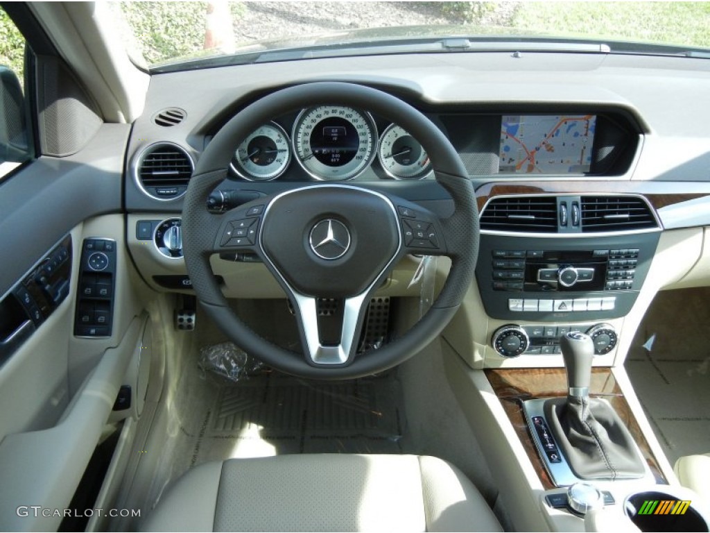 2013 Mercedes-Benz C 250 Sport Almond Beige Dashboard Photo #77488426
