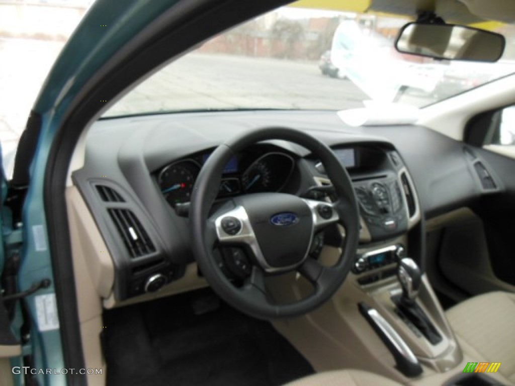 2012 Focus SEL Sedan - Frosted Glass Metallic / Stone photo #10