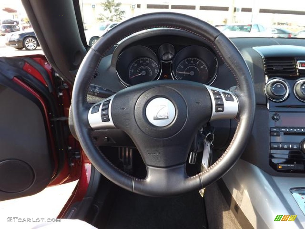 2009 Saturn Sky Roadster Black Steering Wheel Photo #77489525