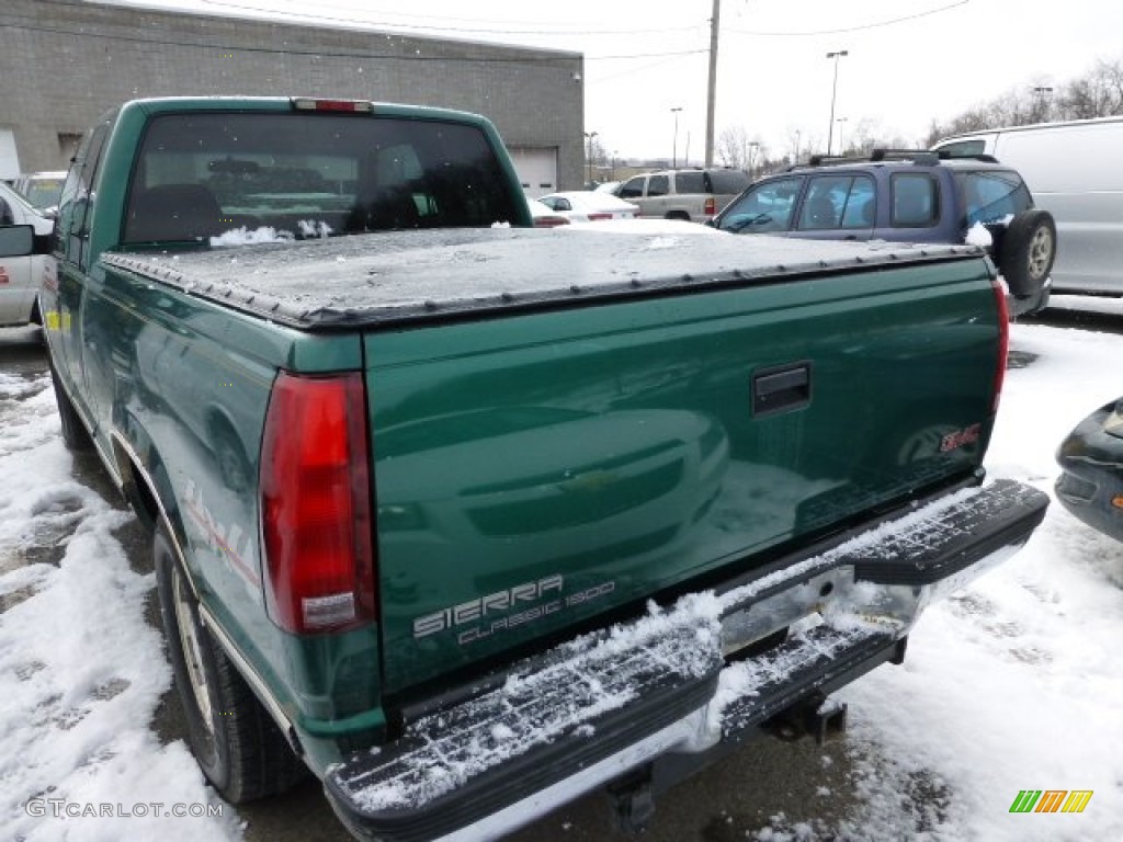 1999 Sierra 1500 SLE Extended Cab 4x4 - Meadow Green Metallic / Pewter photo #4