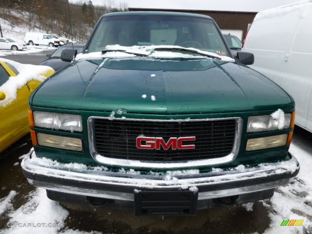 1999 Sierra 1500 SLE Extended Cab 4x4 - Meadow Green Metallic / Pewter photo #6