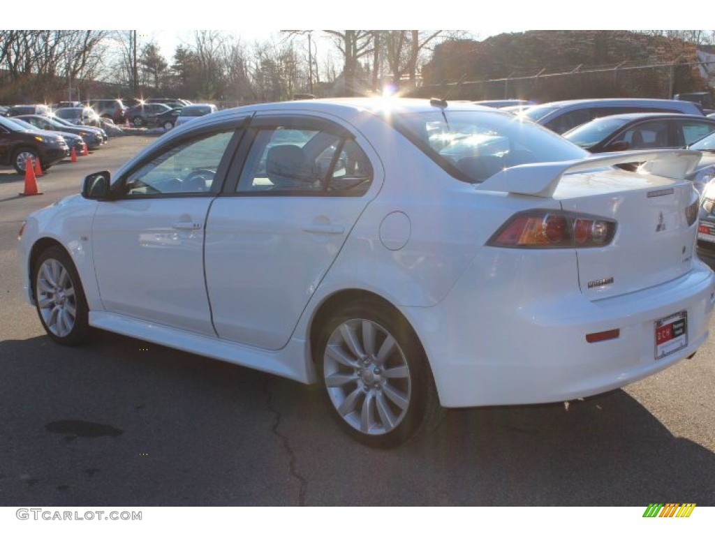 2010 Lancer GTS - Wicked White Metallic / Black photo #7