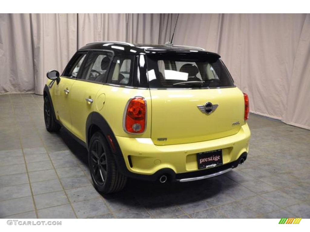 2012 Cooper S Countryman All4 AWD - Bright Yellow / Carbon Black Lounge Leather photo #19