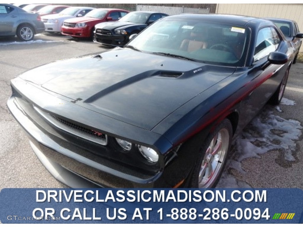 2013 Challenger R/T Classic - Pitch Black / Radar Red/Dark Slate Gray photo #1