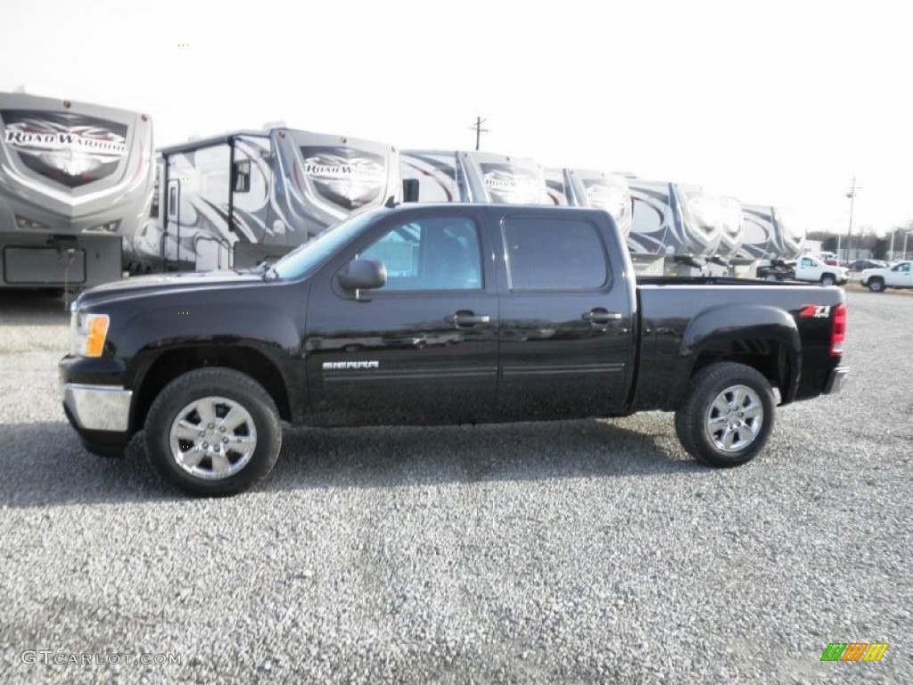 2013 Sierra 1500 SLE Crew Cab 4x4 - Onyx Black / Ebony photo #4