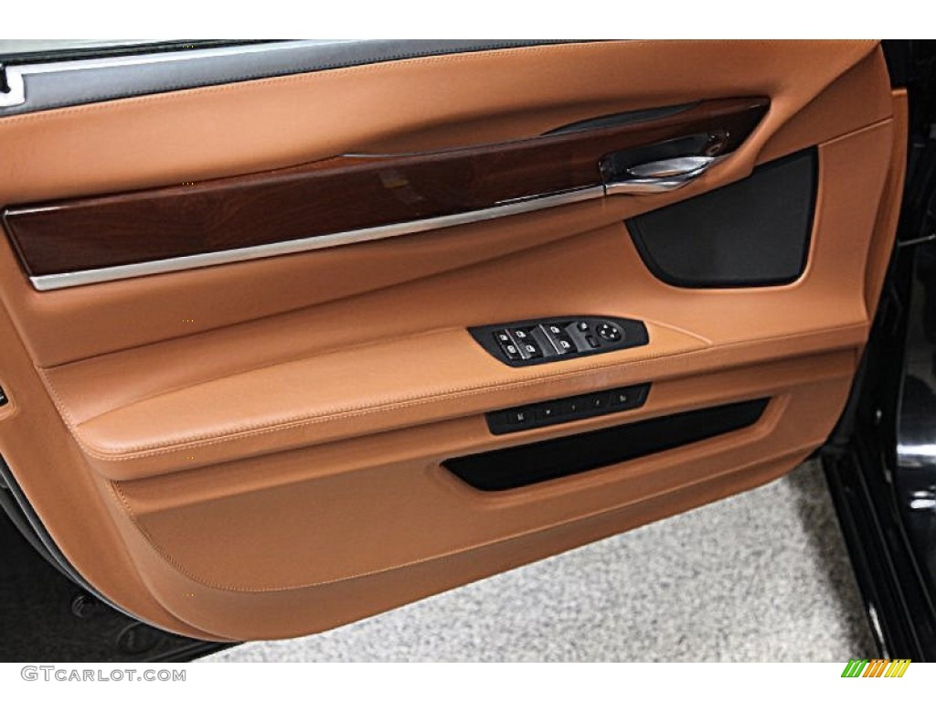 2010 BMW 7 Series 750Li xDrive Sedan Amaro Brown Full Merino Leather Door Panel Photo #77500151