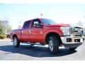 2011 Vermillion Red Ford F250 Super Duty Lariat Crew Cab 4x4  photo #3