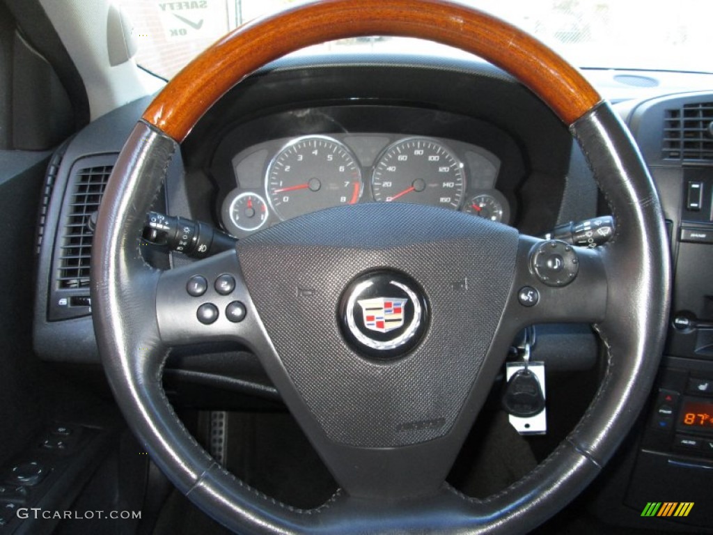 2005 Cadillac CTS Sedan Ebony Steering Wheel Photo #77503697