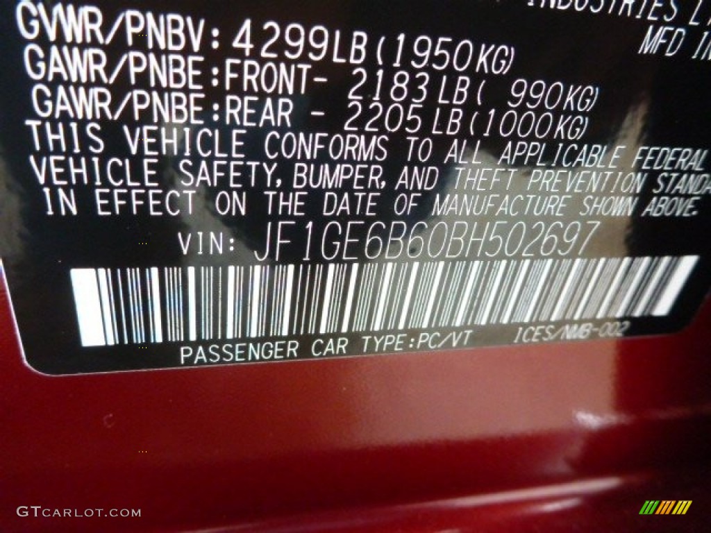 2011 Impreza 2.5i Premium Sedan - Camellia Red Pearl / Carbon Black photo #16