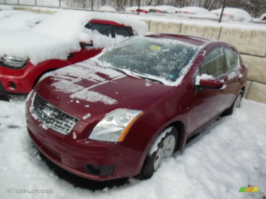 2007 Sentra 2.0 S - Sonoma Sunset Red / Charcoal/Steel photo #3