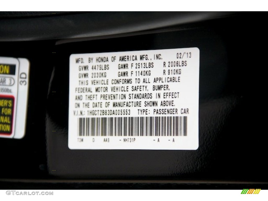2013 Accord EX-L V6 Coupe - Crystal Black Pearl / Black photo #18
