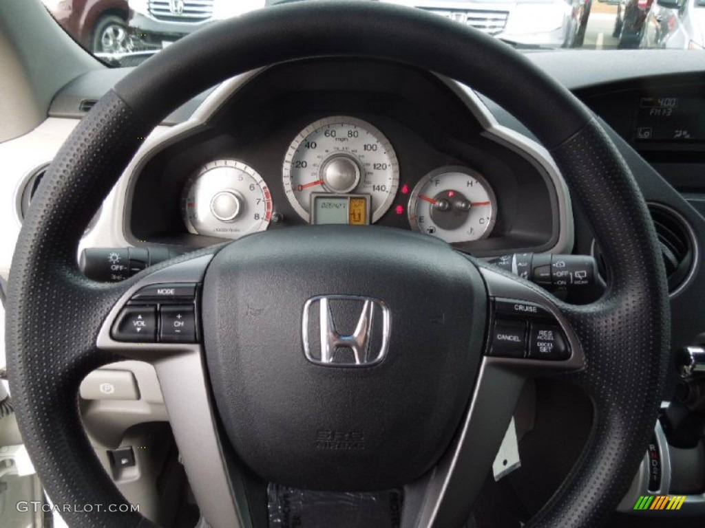 2011 Honda Pilot EX Gray Steering Wheel Photo #77509392