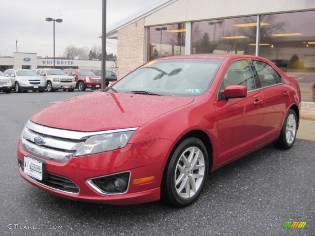 2010 Fusion SEL - Sangria Red Metallic / Medium Light Stone photo #3