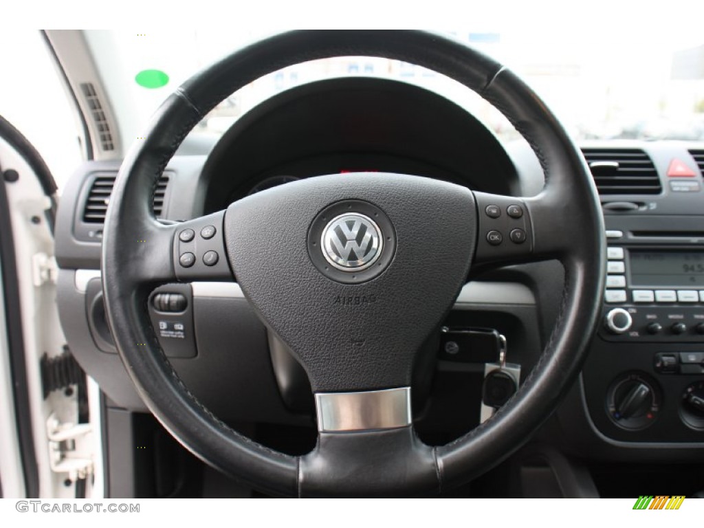 2009 Volkswagen Jetta TDI Sedan Anthracite Steering Wheel Photo #77510912