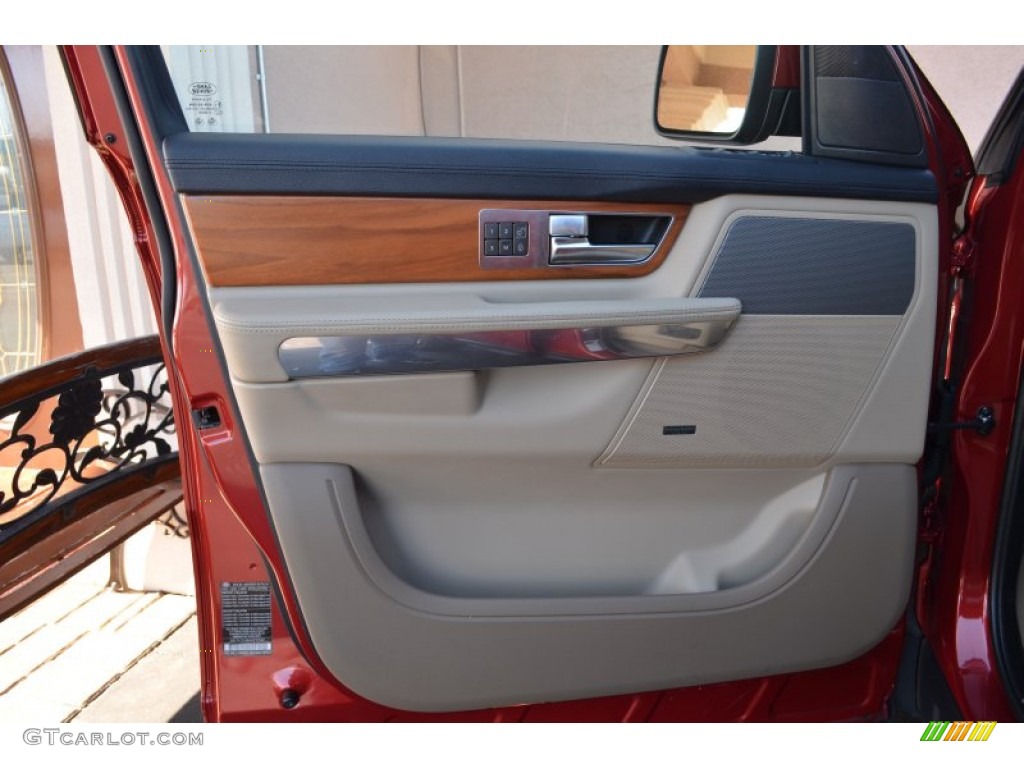 2010 Land Rover Range Rover Sport HSE Almond/Nutmeg Stitching Door Panel Photo #77511908