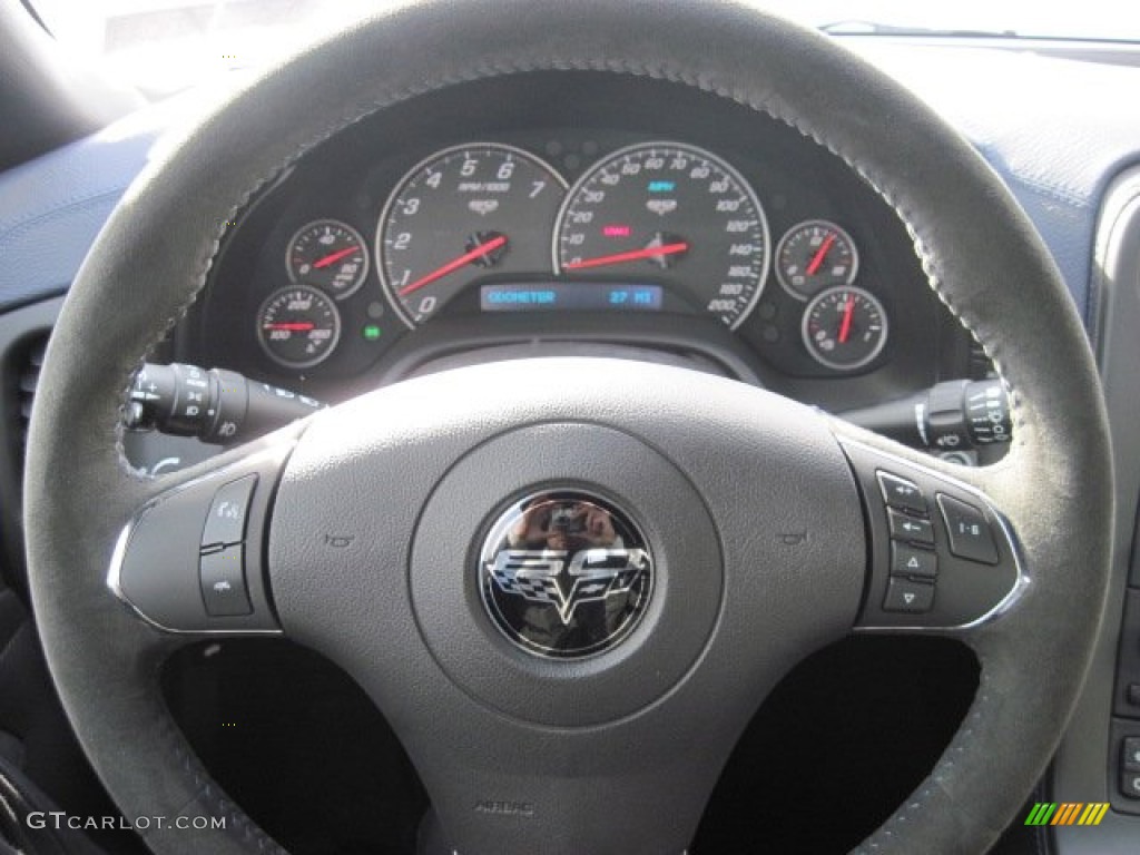 2013 Chevrolet Corvette Grand Sport Coupe Diamond Blue/60th Anniversary Design Package Steering Wheel Photo #77514872