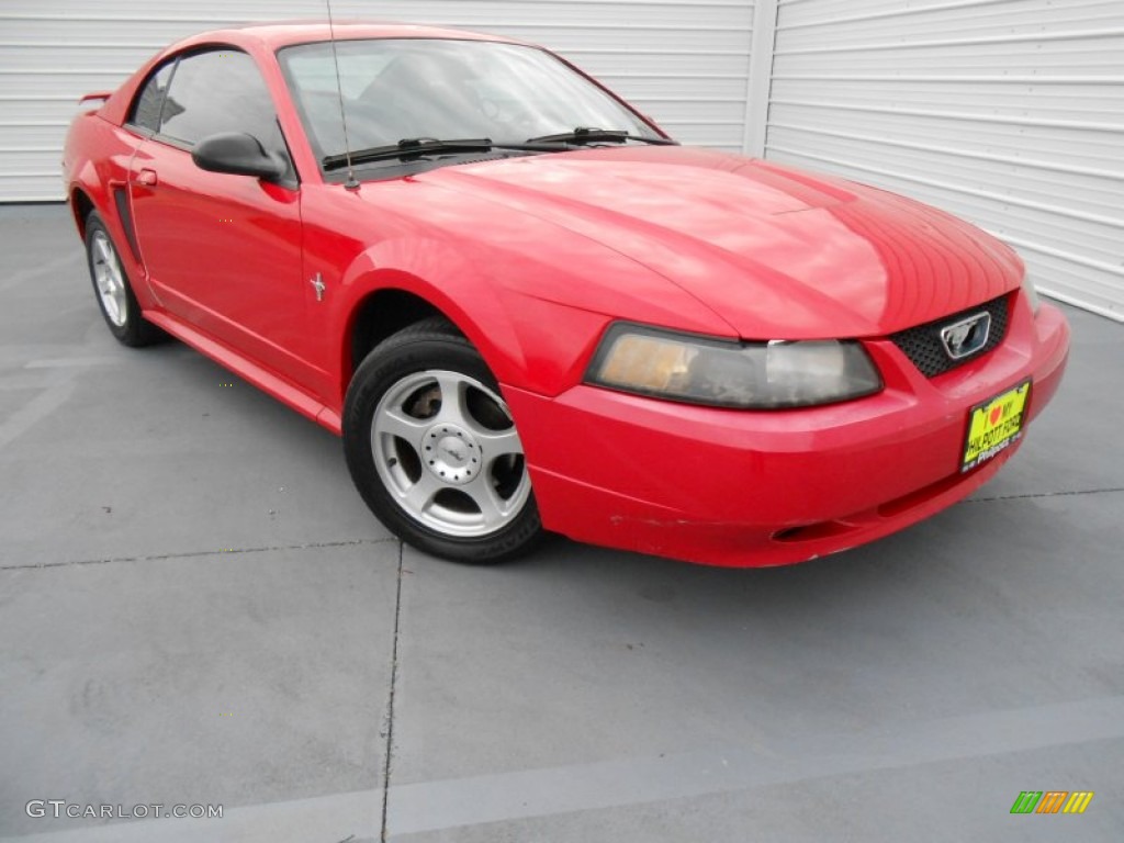 2003 Mustang V6 Coupe - Torch Red / Dark Charcoal/Medium Parchment photo #1