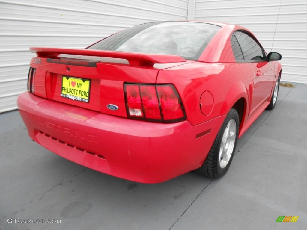 2003 Mustang V6 Coupe - Torch Red / Dark Charcoal/Medium Parchment photo #4