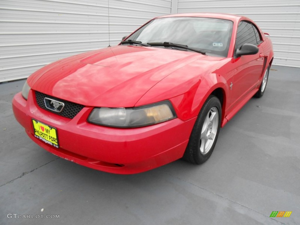 2003 Mustang V6 Coupe - Torch Red / Dark Charcoal/Medium Parchment photo #7