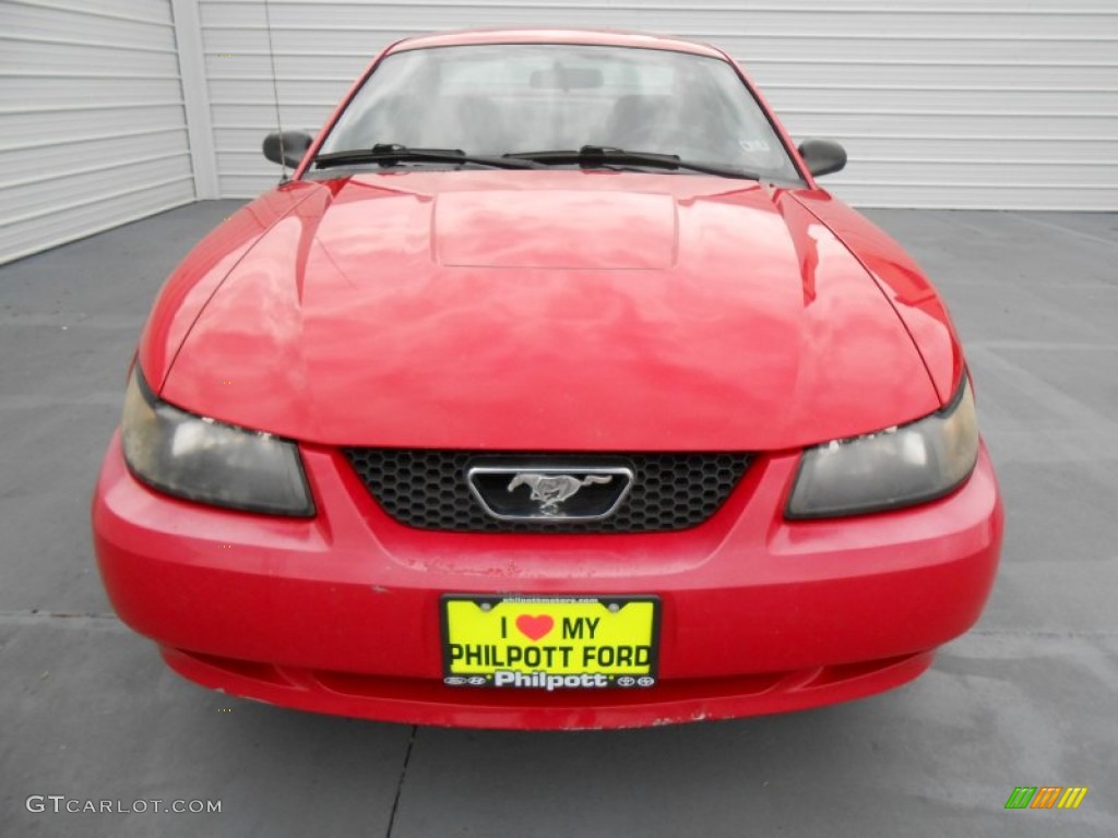 2003 Mustang V6 Coupe - Torch Red / Dark Charcoal/Medium Parchment photo #8
