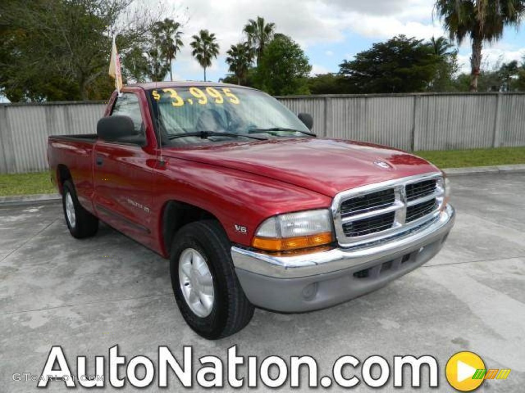 1999 Dakota SLT Regular Cab - Metallic Red / Agate photo #1
