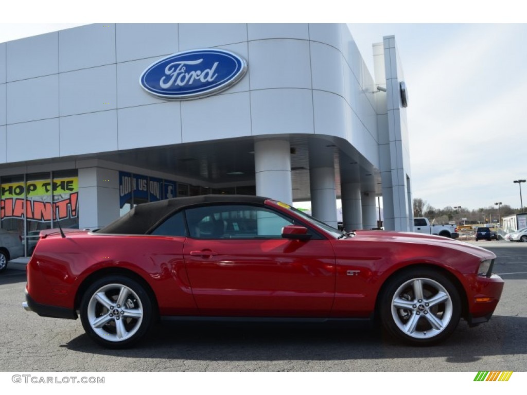 2010 Mustang GT Premium Convertible - Red Candy Metallic / Charcoal Black/Cashmere photo #2