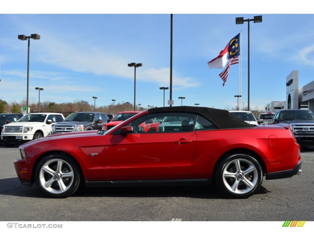 2010 Mustang GT Premium Convertible - Red Candy Metallic / Charcoal Black/Cashmere photo #5
