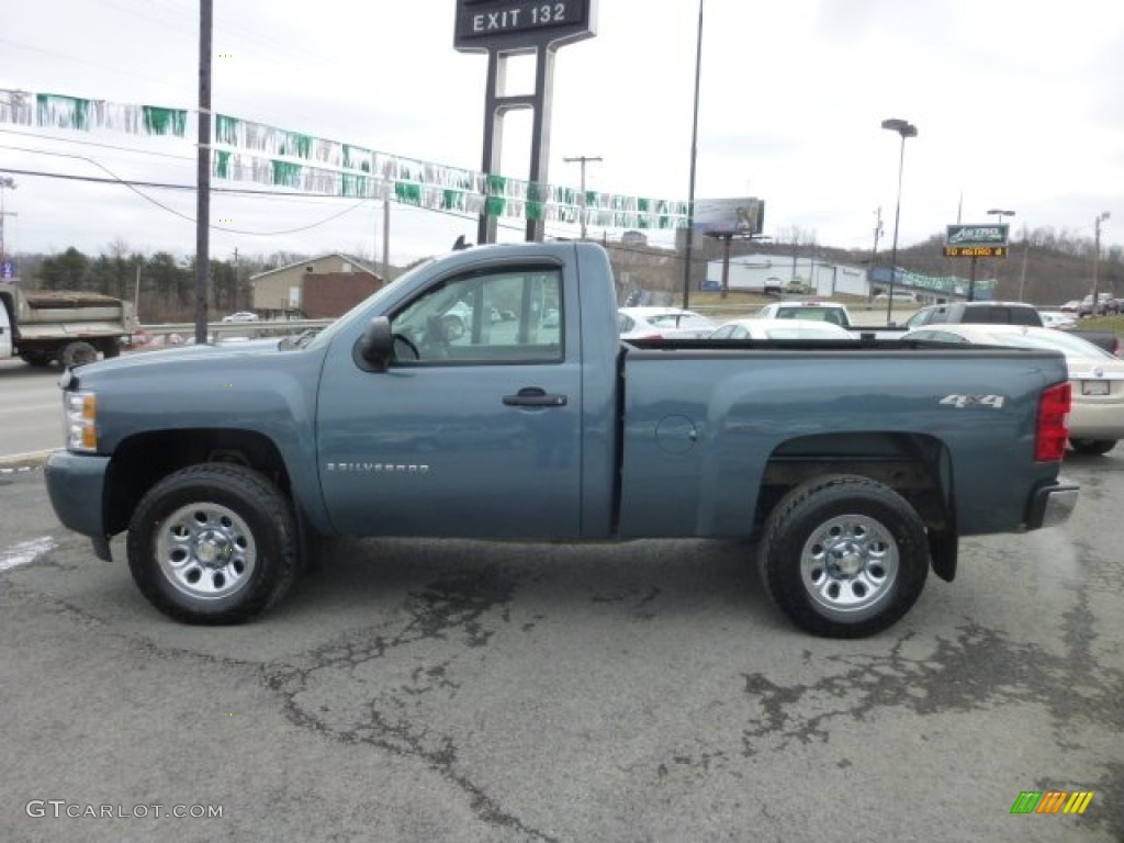 2009 Silverado 1500 LS Regular Cab 4x4 - Blue Granite Metallic / Dark Titanium photo #4