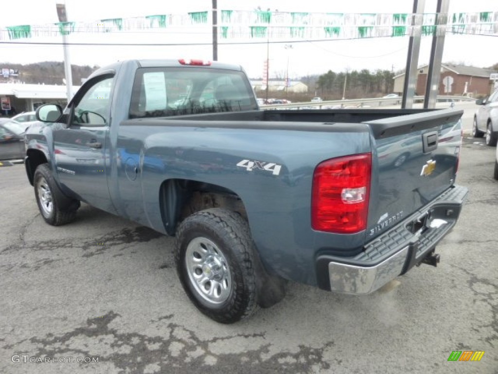 2009 Silverado 1500 LS Regular Cab 4x4 - Blue Granite Metallic / Dark Titanium photo #5