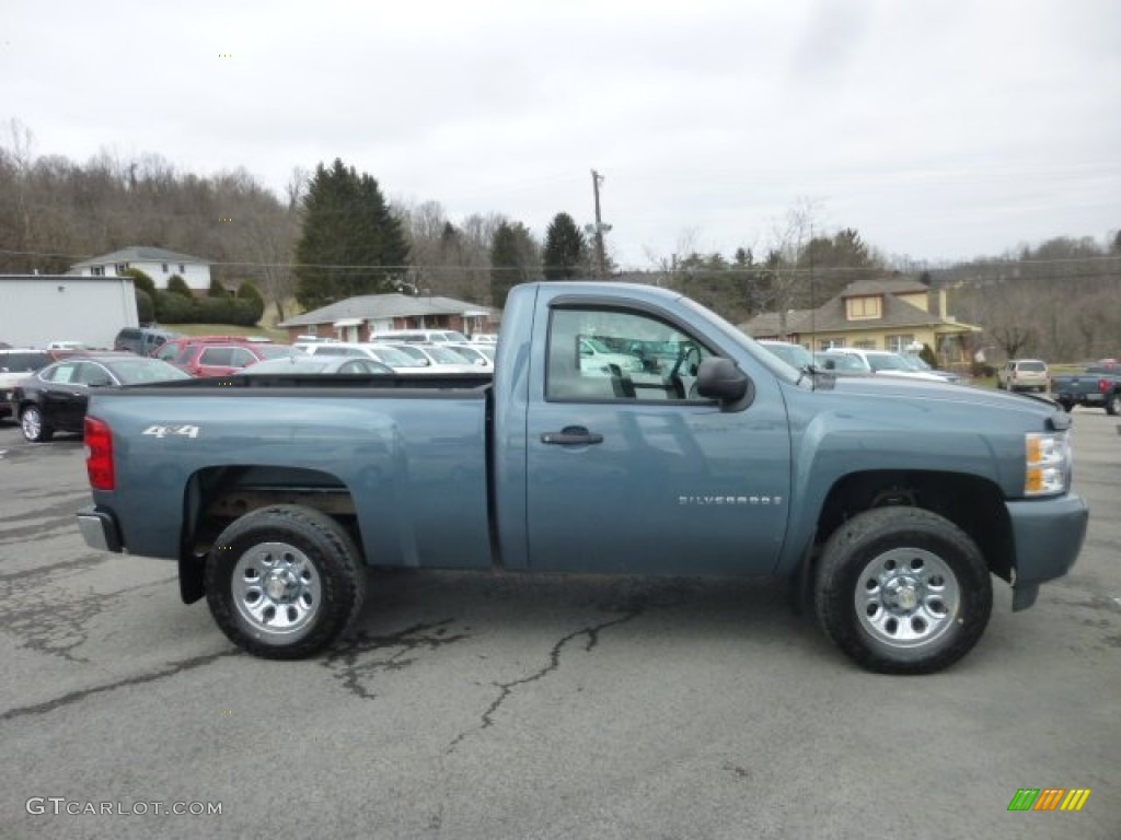 2009 Silverado 1500 LS Regular Cab 4x4 - Blue Granite Metallic / Dark Titanium photo #8