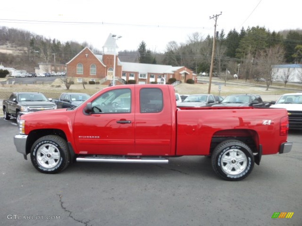 Victory Red 2013 Chevrolet Silverado 1500 LT Extended Cab 4x4 Exterior Photo #77522825