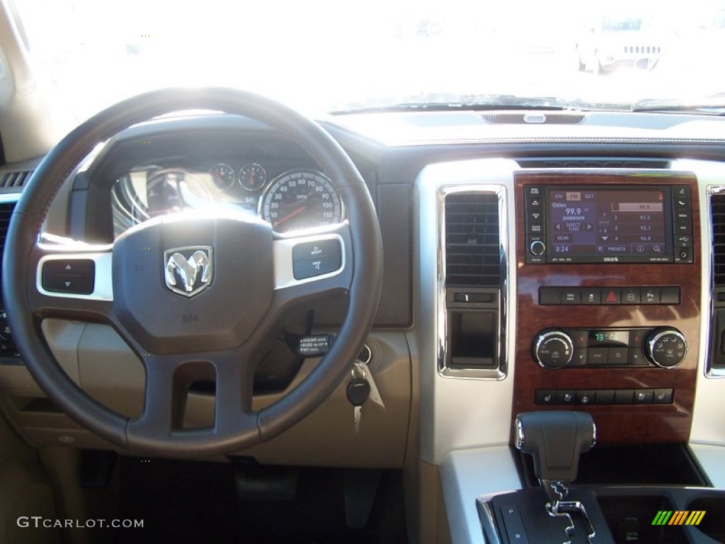 2011 Ram 1500 Laramie Crew Cab - Deep Water Blue Pearl / Light Pebble Beige/Bark Brown photo #15