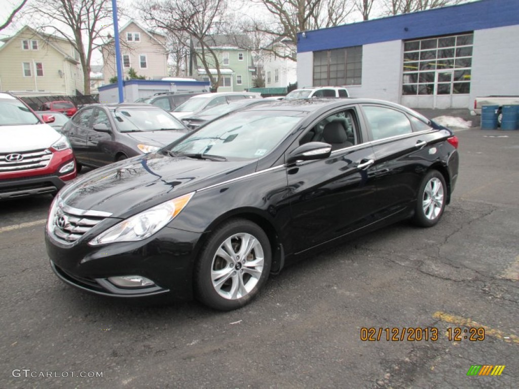 2011 Sonata Limited - Midnight Black / Gray photo #2