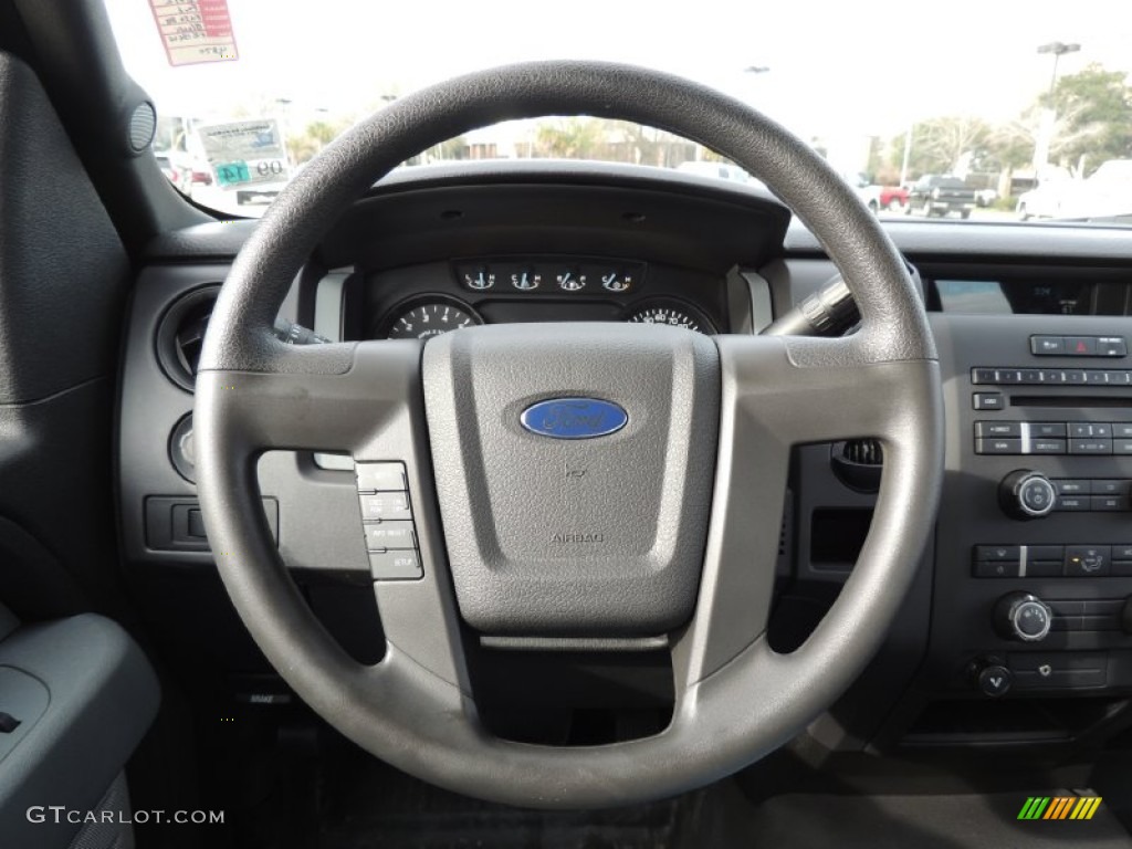 2012 Ford F150 STX SuperCab Steel Gray Steering Wheel Photo #77525285