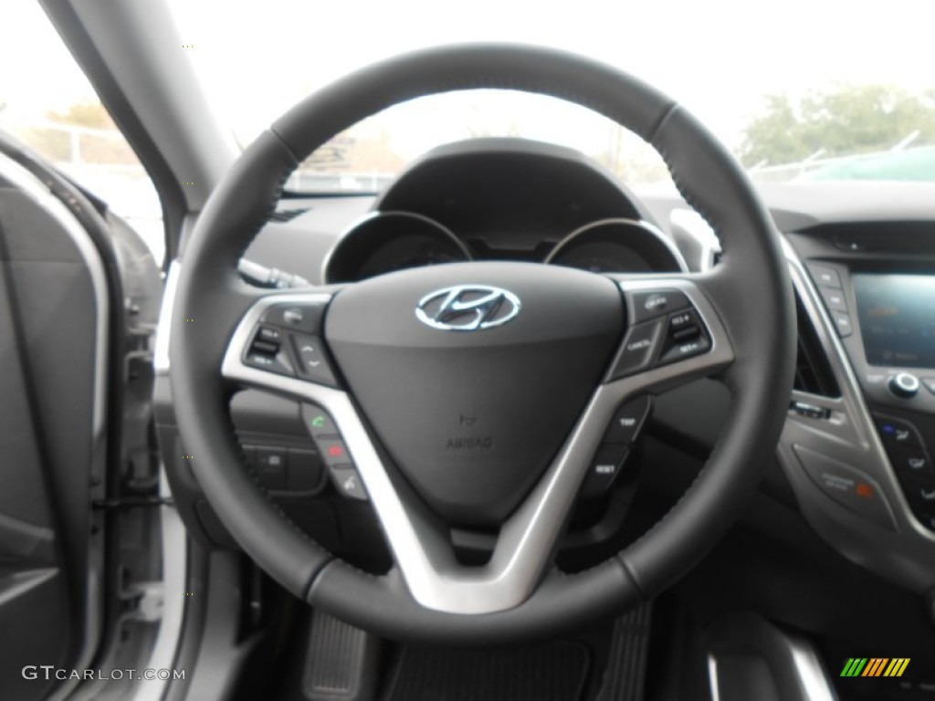 2013 Hyundai Veloster RE:MIX Edition Black Steering Wheel Photo #77525318