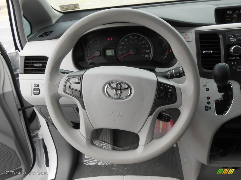 2013 Toyota Sienna LE Light Gray Steering Wheel Photo #77526165