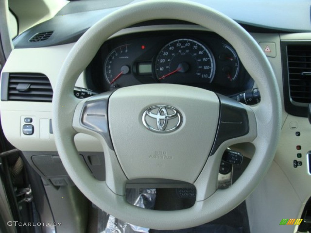 2011 Toyota Sienna LE Light Gray Steering Wheel Photo #77526677