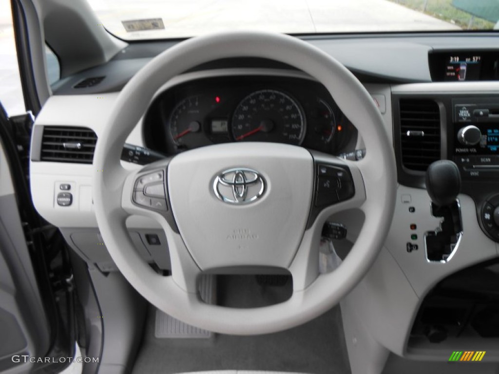 2013 Toyota Sienna LE Light Gray Steering Wheel Photo #77527091