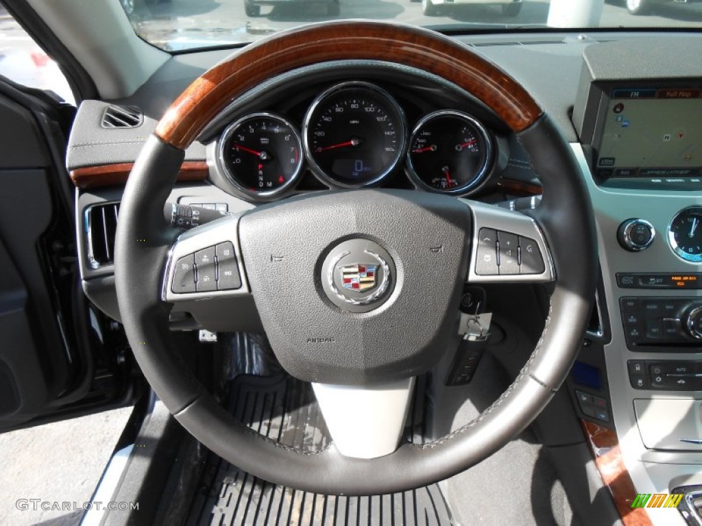 2013 Cadillac CTS 4 3.0 AWD Sedan Ebony Steering Wheel Photo #77527493