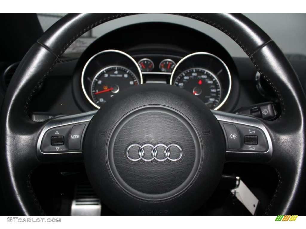 2009 Audi TT 2.0T quattro Roadster Limestone Grey Steering Wheel Photo #77531762