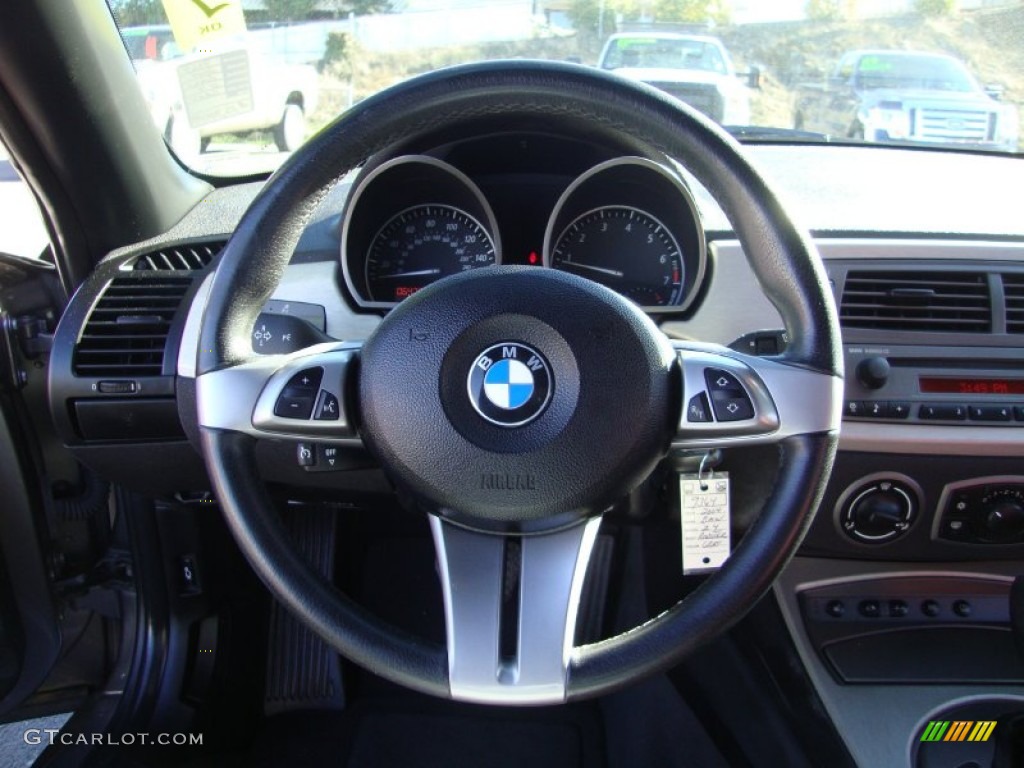 2004 BMW Z4 2.5i Roadster Dream Red/Black Steering Wheel Photo #77532344