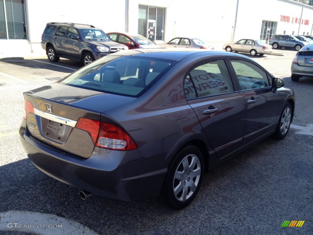 2010 Civic LX Sedan - Urban Titanium Metallic / Beige photo #6