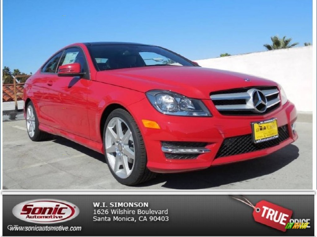 2013 C 250 Coupe - Mars Red / Black photo #1