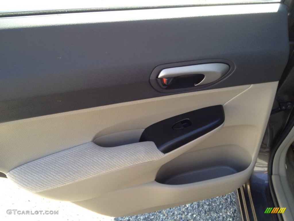 2010 Civic LX Sedan - Urban Titanium Metallic / Beige photo #9