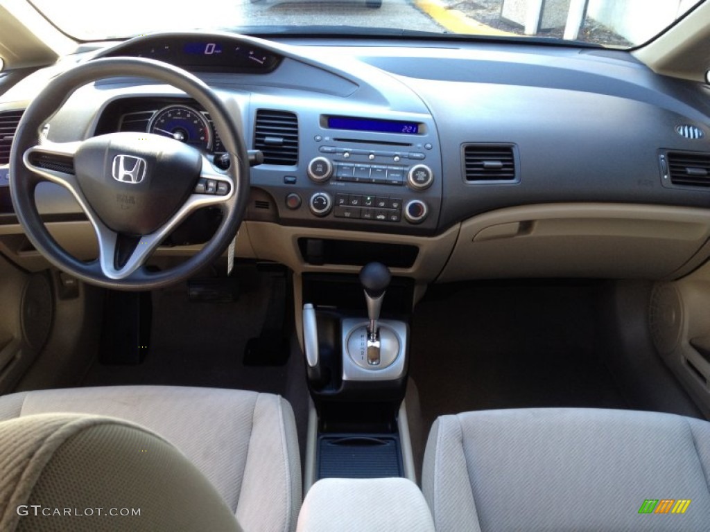 2010 Civic LX Sedan - Urban Titanium Metallic / Beige photo #11